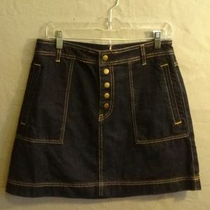 FREE PEOPLE Denim Button-fly skirt Size 29